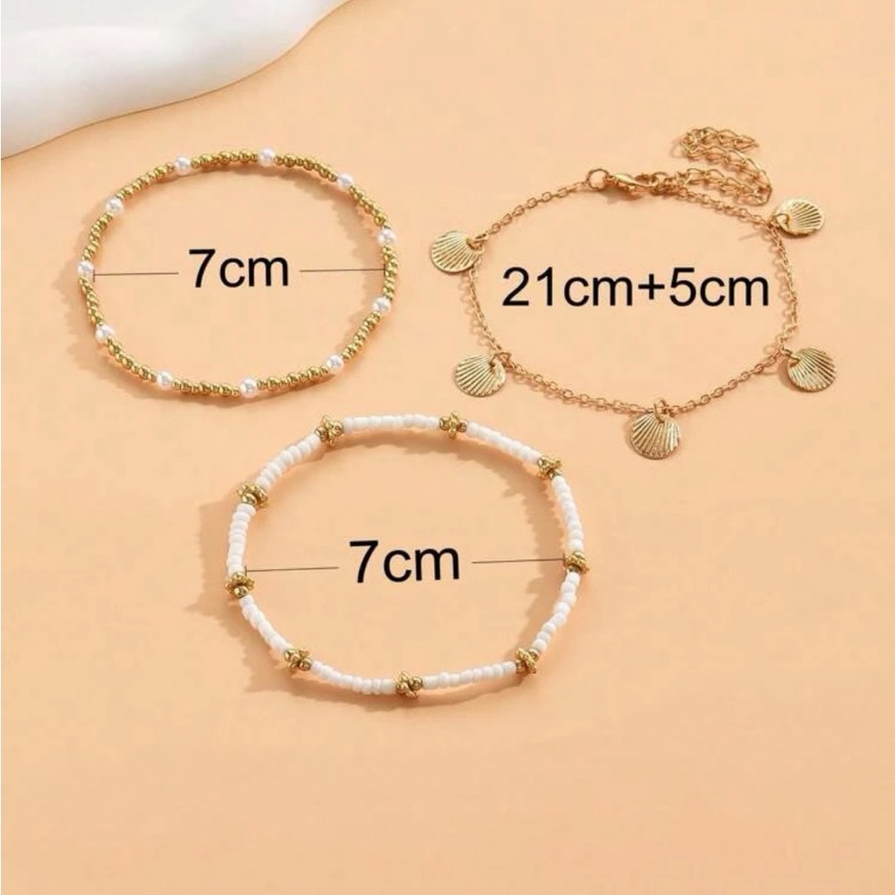 3pcs (set) bohemian style anklets.